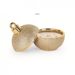 ---CANDELA SFERA ORO GLITTER d.10cm IN SCATOLA REGALO [TONO941-10.jpg]