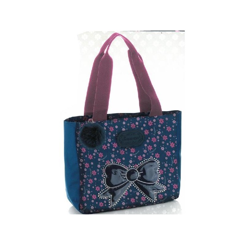 ---BORSA SHOPPER SENSAZIONI BLU A FIORI [7110281-00.jpg]