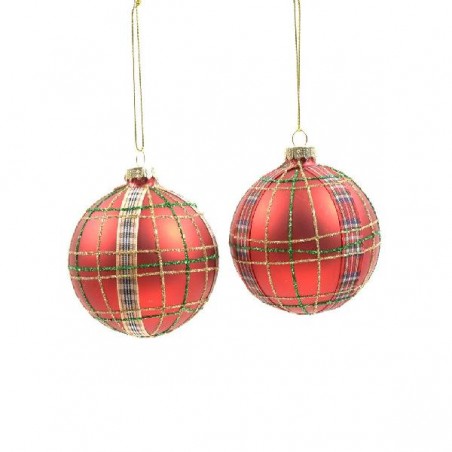 SFERE VETRO SCOZZESE ROSSO Gl.ORO d.8cm [9011313-00.jpg]