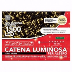FILO 1500 LUCI LED BIANCO CALDO 8 GIOCHI USO ESTERNO FILO VERDE 45mt+3mt [9901050-00.jpg]