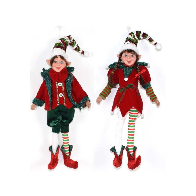 ---ELFO ABITO ROSSO/VERDE 48cm 2sogg [9015325-00.jpg]