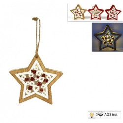 ---STELLA NATALE LEGNO C/LUCE Append.3co 12x12cm INCLUSE 3 BATTERIE AG3 [9015430-00.jpg]