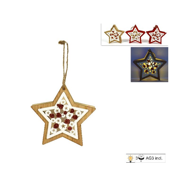 ---STELLA NATALE LEGNO C/LUCE Append.3co 12x12cm INCLUSE 3 BATTERIE AG3 [9015430-00.jpg]