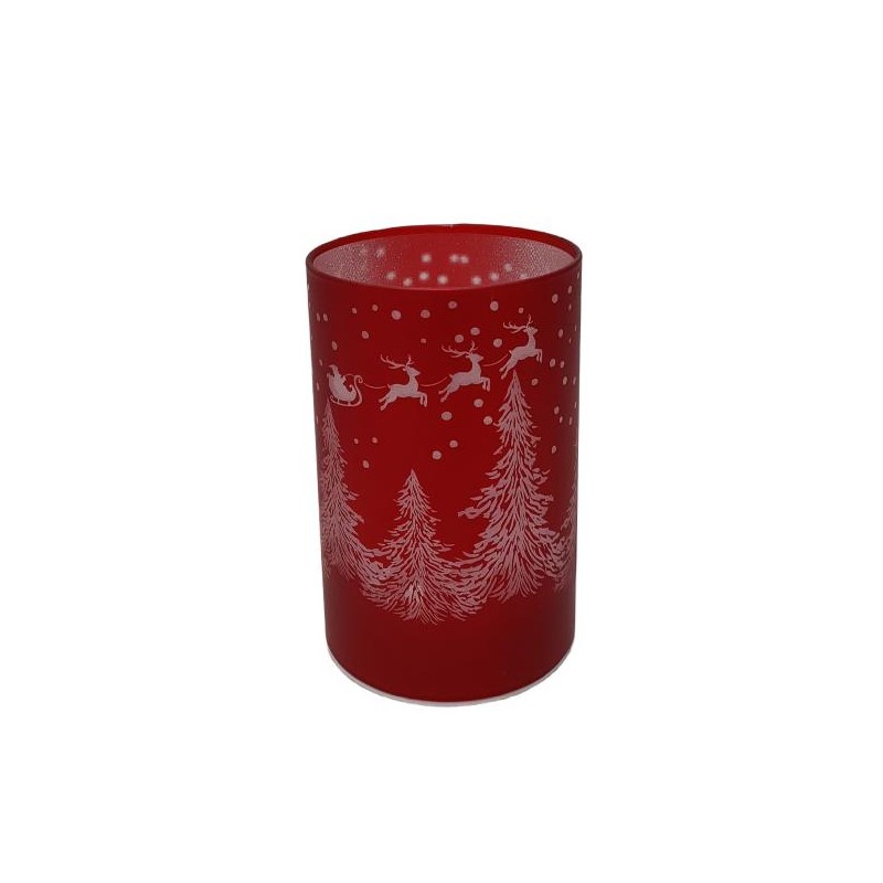 LAMPADA VETRO ROSSO C/LUCI LED 9x14cm [9015407-00.jpg]