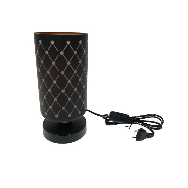 ---LAMPADA VETRO NERO h.26cm d.12cm 4sog ALIMENTAZIONE CORRENTE [9015410-00.jpg]