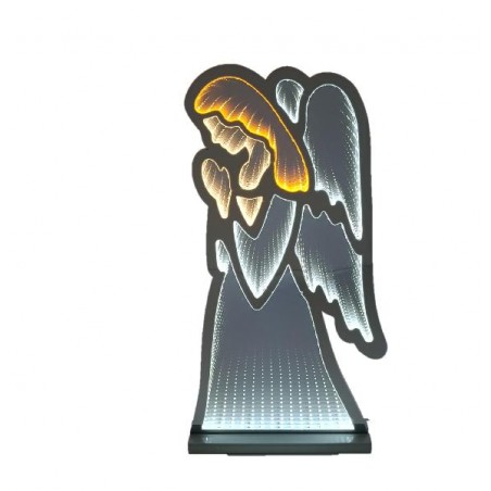 ANGELO BIANCO LUMINOSO LED 3D h.60cm CAVO ALIMENTAZIONE 3mt-LUMINOSO 2 LATI [9011513-00.jpg]