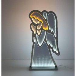 ANGELO BIANCO LUMINOSO LED 3D h.60cm CAVO ALIMENTAZIONE 3mt-LUMINOSO 2 LATI [9011513-20.jpg]