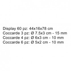 EXPO 60bl.COCOCCARDE MATT ORO/ARG/ROSSO d.15mm 3pz/d.10mm 4pz/d.7mm 6pz [2707002-10.jpg]