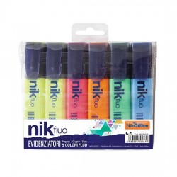 EVIDENZIATORI NIK 6pz FLUO