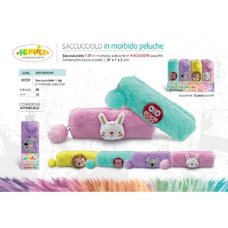 SACCUCCIOLO 1 ZIP CODA POM POM PELUCHE [0081729-00.jpg]