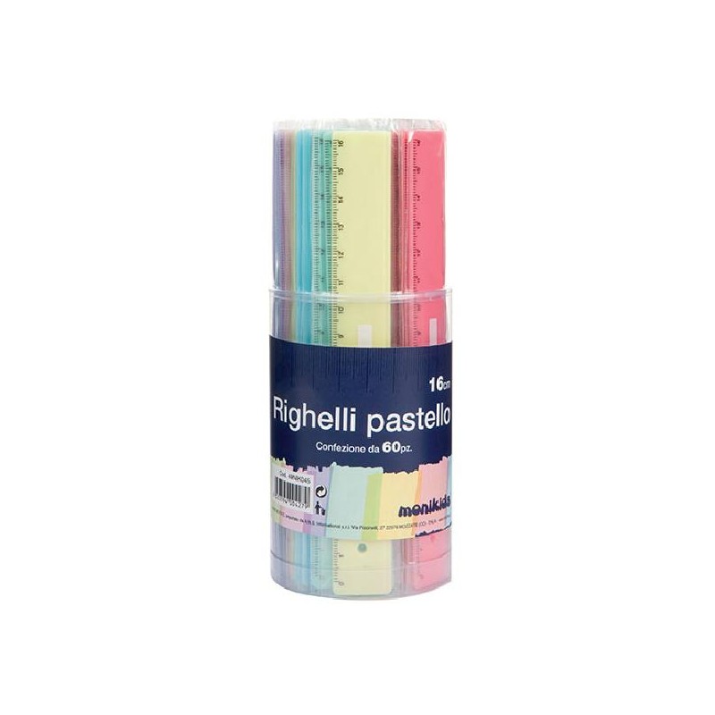 RIGHELLI Plast.15cm PASTELLO 60pz Ass. [8022053-00.jpg]