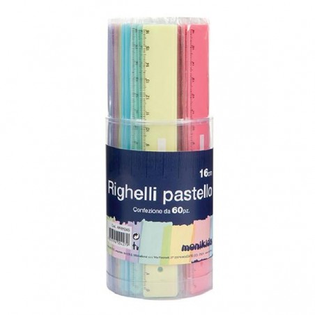RIGHELLI Plast.15cm PASTELLO 60pz Ass. [8022053-00.jpg]