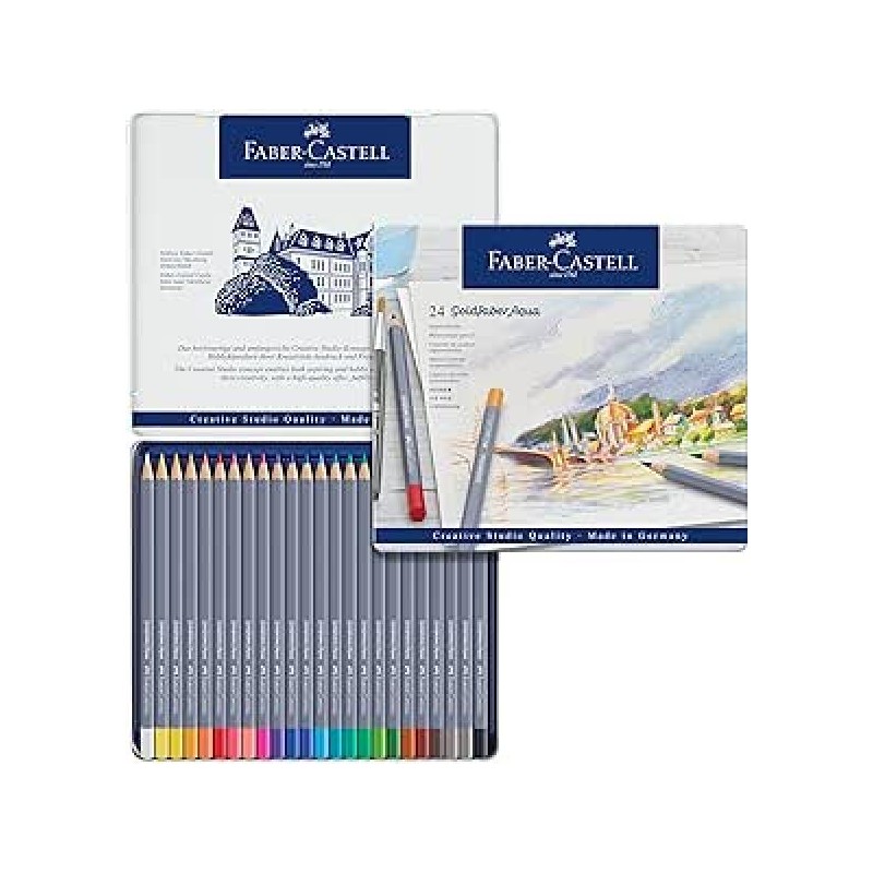 PASTELLI FABER CASTELL GOLD 24pz ACQ. SCATOLA METALLO [8070710-00.jpg]