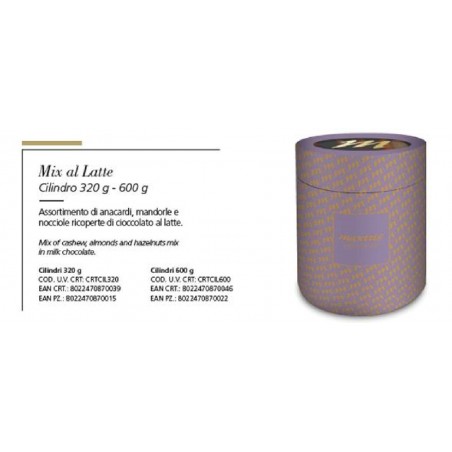 CILINDRO VIOLA MIX AL LATTE 320g ANACARDI,MANDORLE E NOCCIOLE CIOCCOLATO AL LATTE [0151167-00.jpg]
