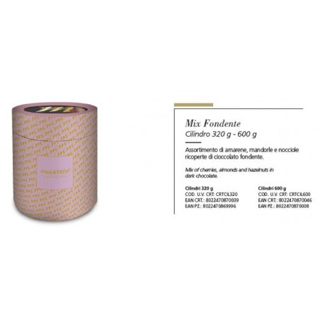 CILINDRO LILLA MIX FONDENTE  320g AMARENE,MANDORLE E NOCCIOLE CIOCCOLATO FONDENTE [0151168-00.jpg]