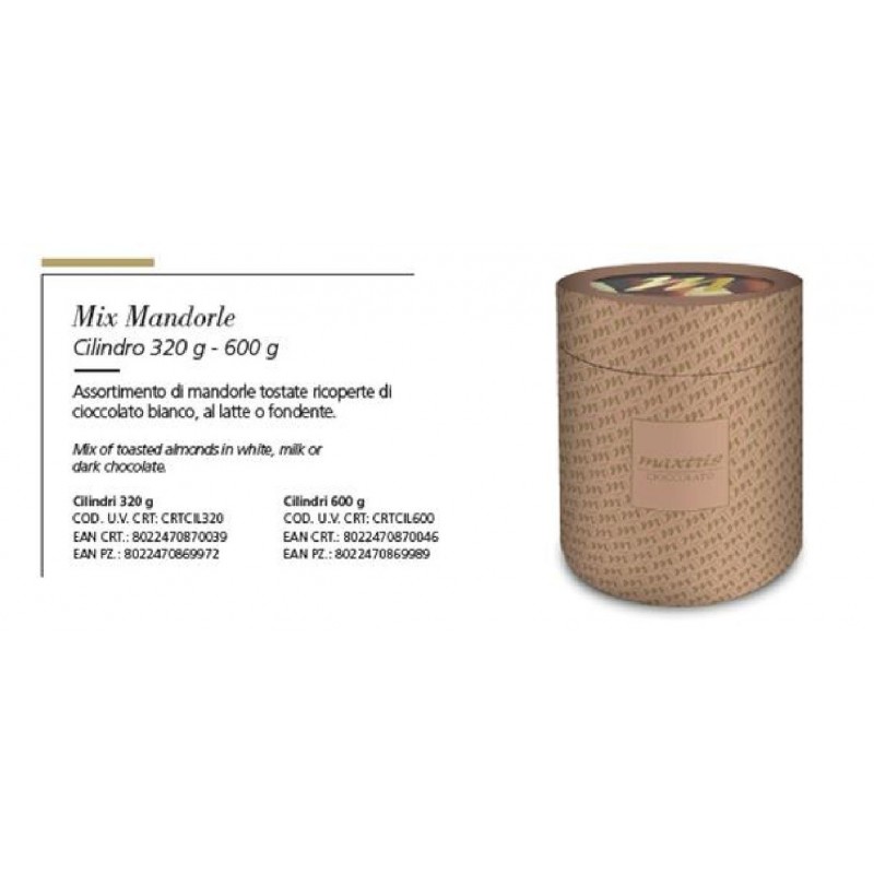 CILINDRO BEIGE MIX MANDORLA 320g CIOCCOLATO BIANCO,LATTE E FONDENTE [0151166-00.jpg]