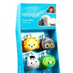 CUSCINO DA VIAGGIO CON MASCHERA RELAX FANTASIA ANIMALI [0017560-10.jpg]