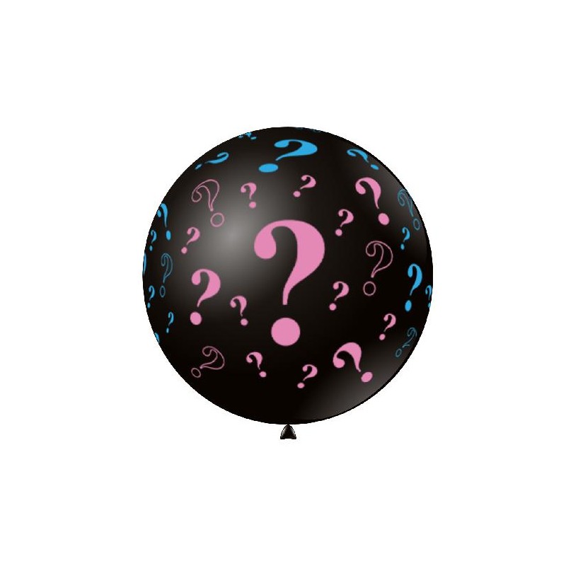 PALLONCINO NASCITA PUNTO INTEROGATIVO ROSA/CELESTE IN LATTICE cm83 [8413155-00.jpg]