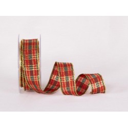 NASTRO SCOZZESE ROSSO LUREX...