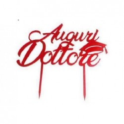 TOPPER PLEXI AUGURI DOTTORE ROSSO [8400205-00.jpg]