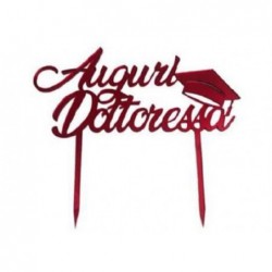 ---TOPPER PLEXI AUGURI DOTTORESSA ROSSO [8400206-00.jpg]