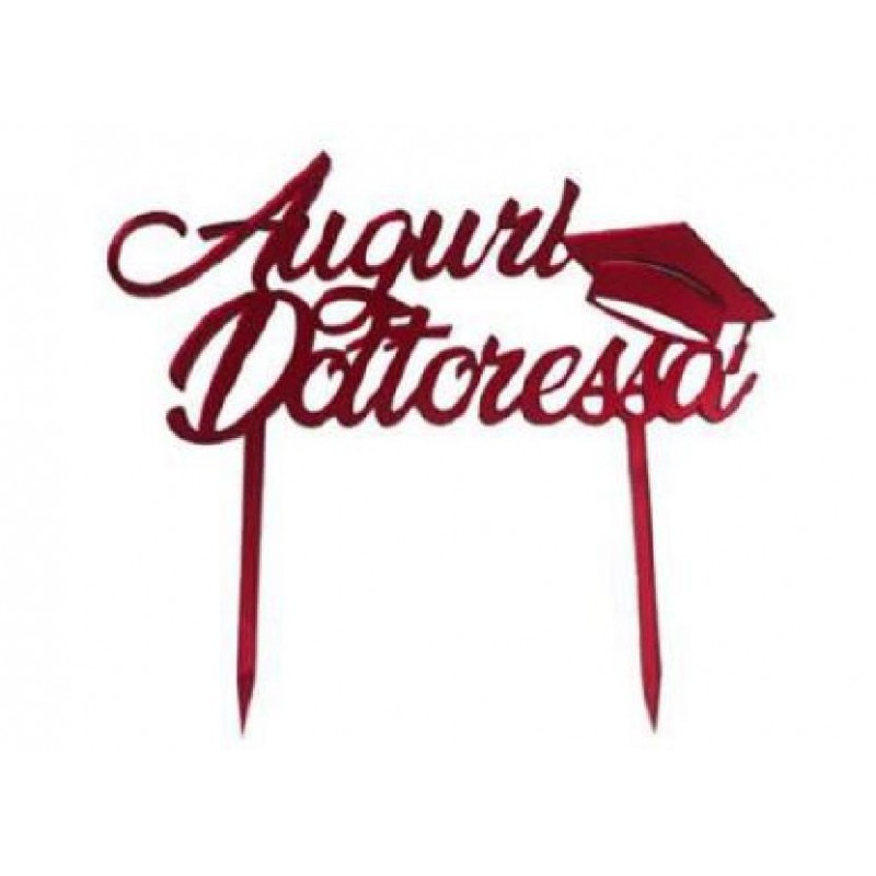 ---TOPPER PLEXI AUGURI DOTTORESSA ROSSO [8400206-00.jpg]