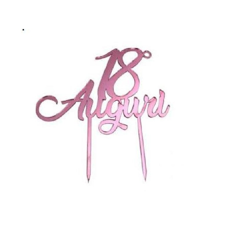 ---TOPPER PLEXI 18 AUGURI ROSA [8400209-00.jpg]