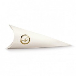 CONO BUSTA 190mm FIBRA BIANCA STAMPA CRESIMA ORO [TONO19090-00.jpg]