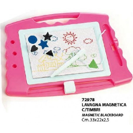 LAVAGNA MAGNETICA 30x22 C/TIMBRI ROSA [0072978-00.jpg]