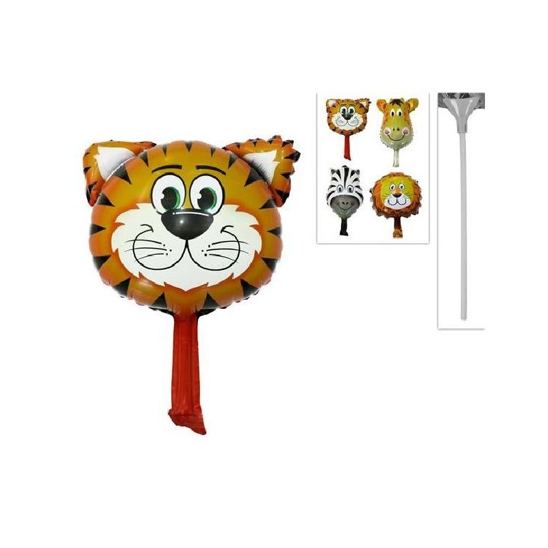 PALLONCINO FOIL ANIMALI 40cm+STECCA