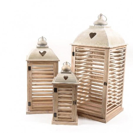 ***SET 3 LANTERNE IN LEGNO E METALLO [9020171-00.jpg]