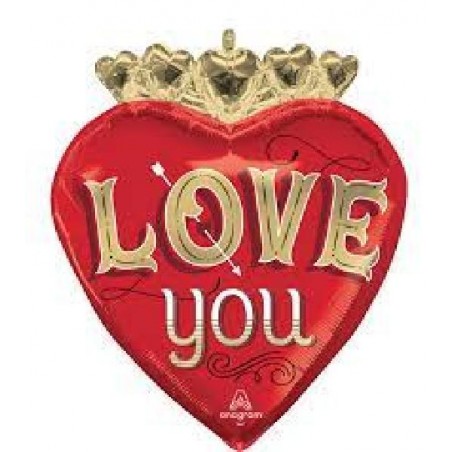 FOIL CUORE ROSSO+CORONA ORO 50x58cm SCRITTA LOVE YOU ORO [8413053-00.jpg]