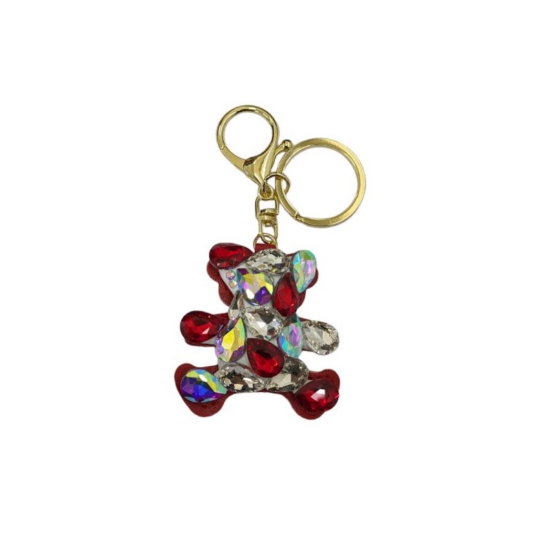 PORTACHIAVI ORSETTO DIAMANTI ROSSO [0300245-00.jpg]