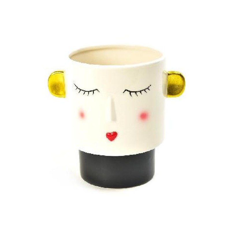 ---VASO IN CERAMICA OCCHI CHIUSI 16x15cm [0031287-00.jpg]