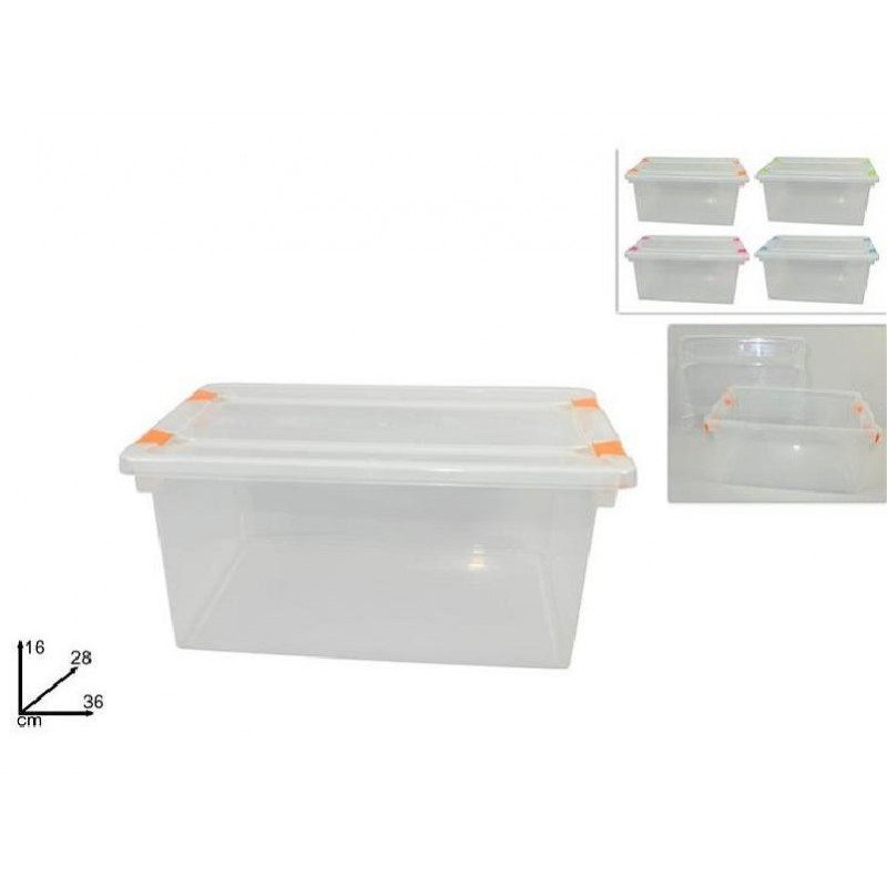CONTENITORE PLASTICA TRASPARENTE CON COPERCHIO 36X28X16 [0050009-00.jpg]