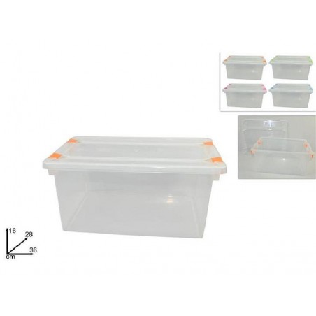 CONTENITORE PLASTICA TRASPARENTE CON COPERCHIO 36X28X16 [0050009-00.jpg]