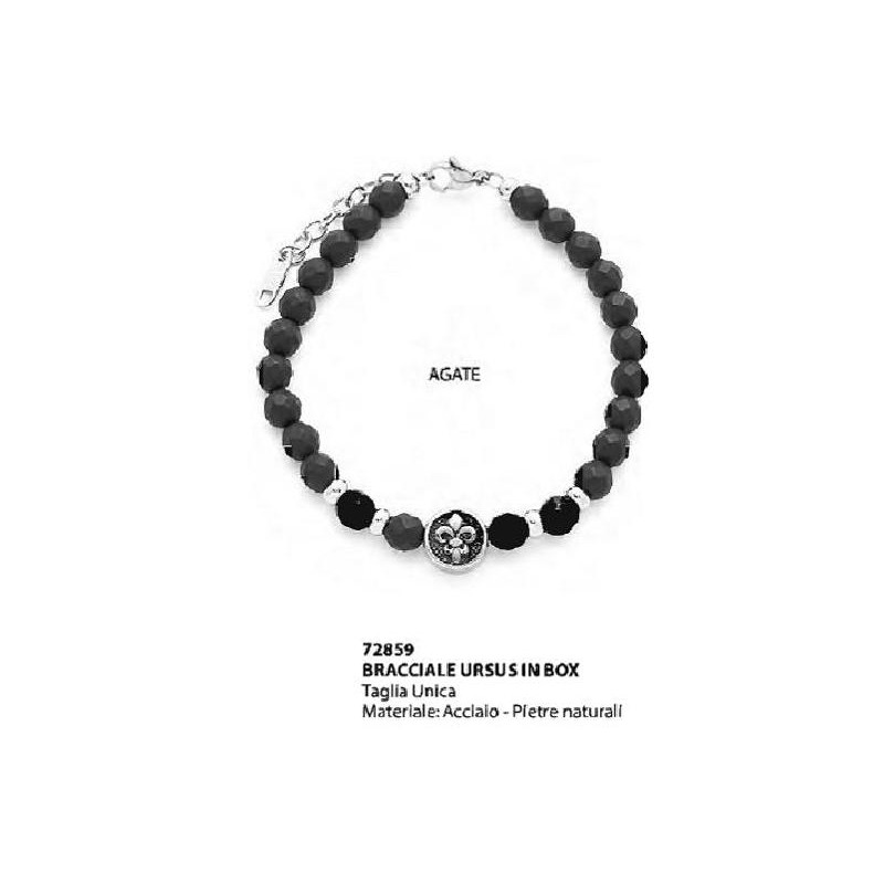 BRACCIALE URSUS ACCIAIO+PIETRE NERE NAT. [0072859-00.jpg]