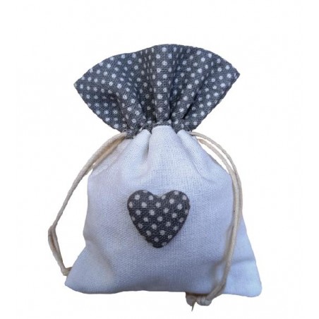 10 SACCHETTI CUORE POIS 10x14cm GRIGIO NON RIORDINABILE [0141213-00.jpg]