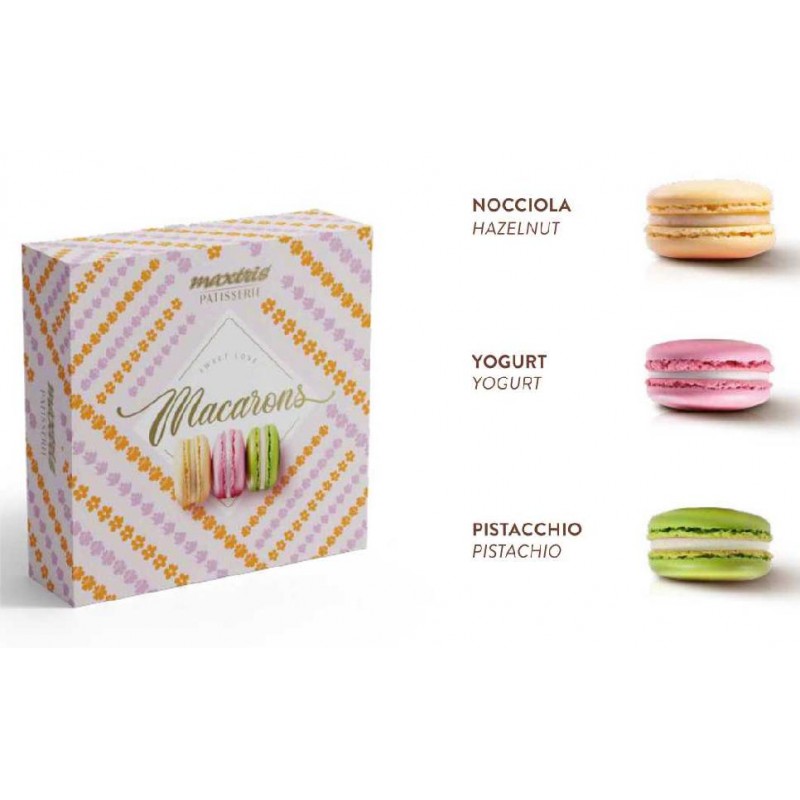 MACARON 15pz ASSORTITO 5pz PER GUSTO PISTACCHIO,YOGURT,NOCCIOLA [0151222-00.jpg]