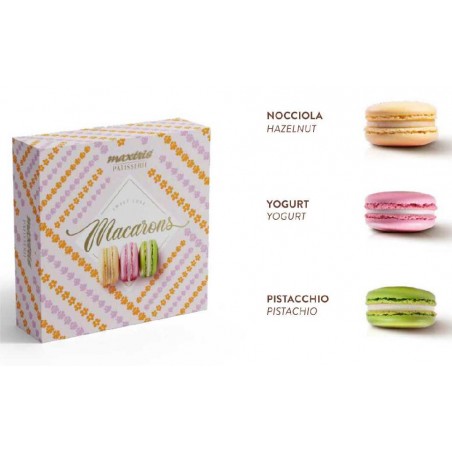 MACARON 15pz ASSORTITO 5pz PER GUSTO PISTACCHIO,YOGURT,NOCCIOLA [0151222-00.jpg]