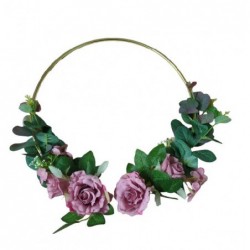 CERCHIO METALLO C/ROSE ROSA d30cm [0170112-00.jpg]