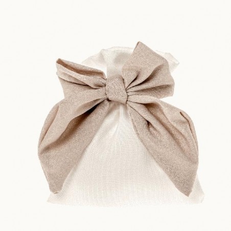 SACCHETTO BRILLO FIOCCO BEIGE cm10x12 [0180304-00.jpg]