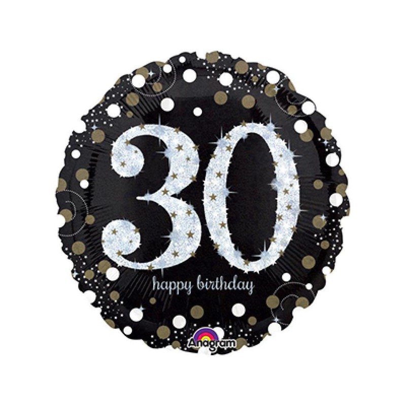 PALLONCINO FOIL 46cm NERO 30 ANNI [8423030-00.jpg]