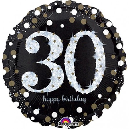 PALLONCINO FOIL 46cm NERO 30 ANNI [8423030-00.jpg]