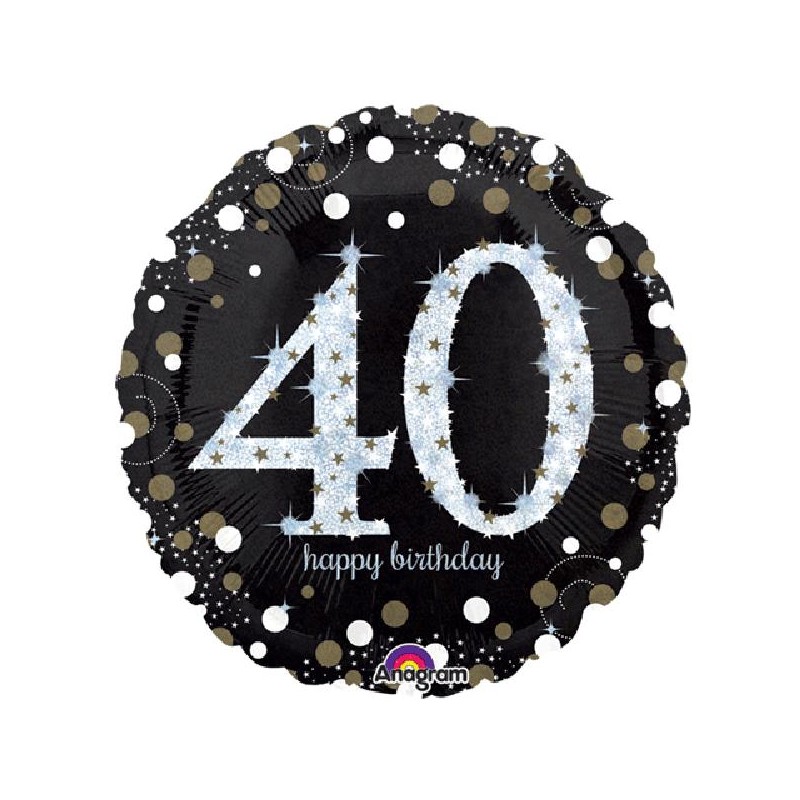 PALLONCINO FOIL 46cm NERO 40 ANNI [8423040-00.jpg]