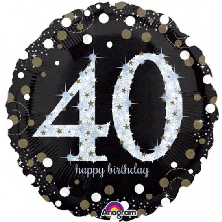 PALLONCINO FOIL 46cm NERO 40 ANNI [8423040-00.jpg]