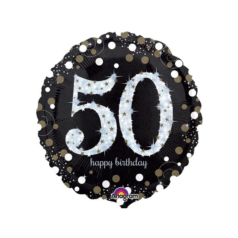 PALLONCINO FOIL 46cm NERO 50 ANNI [8423050-00.jpg]