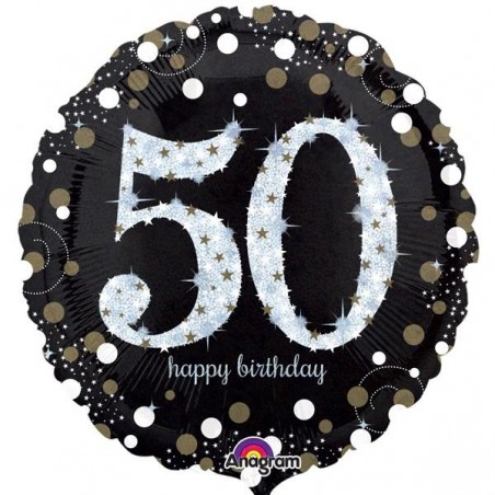 PALLONCINO FOIL 46cm NERO 50 ANNI [8423050-00.jpg]