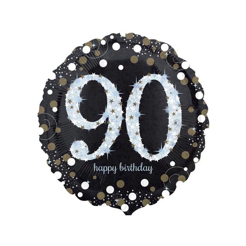 PALLONCINO FOIL 46cm NERO 90 ANNI [8423090-00.jpg]