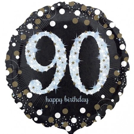 PALLONCINO FOIL 46cm NERO 90 ANNI [8423090-00.jpg]